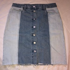 Gap High Rise Spliced Denim Skirt